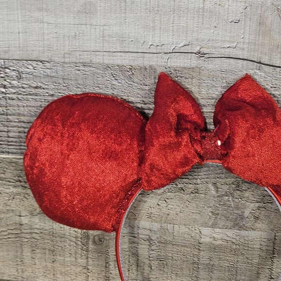 Minnie Mouse Ears Red Velvet Disney Ears Handmade - Picture 5 of 7